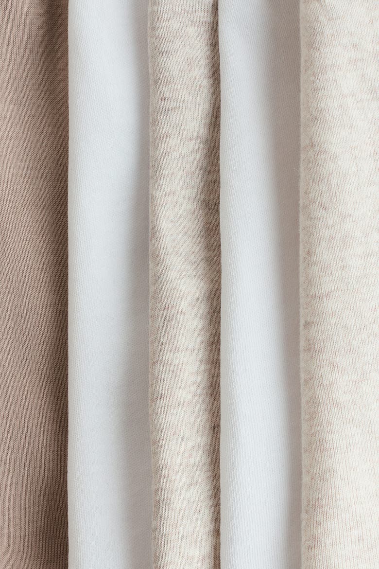 5-pack Foldover-waist Pants, Alternate, color, Beige/white
