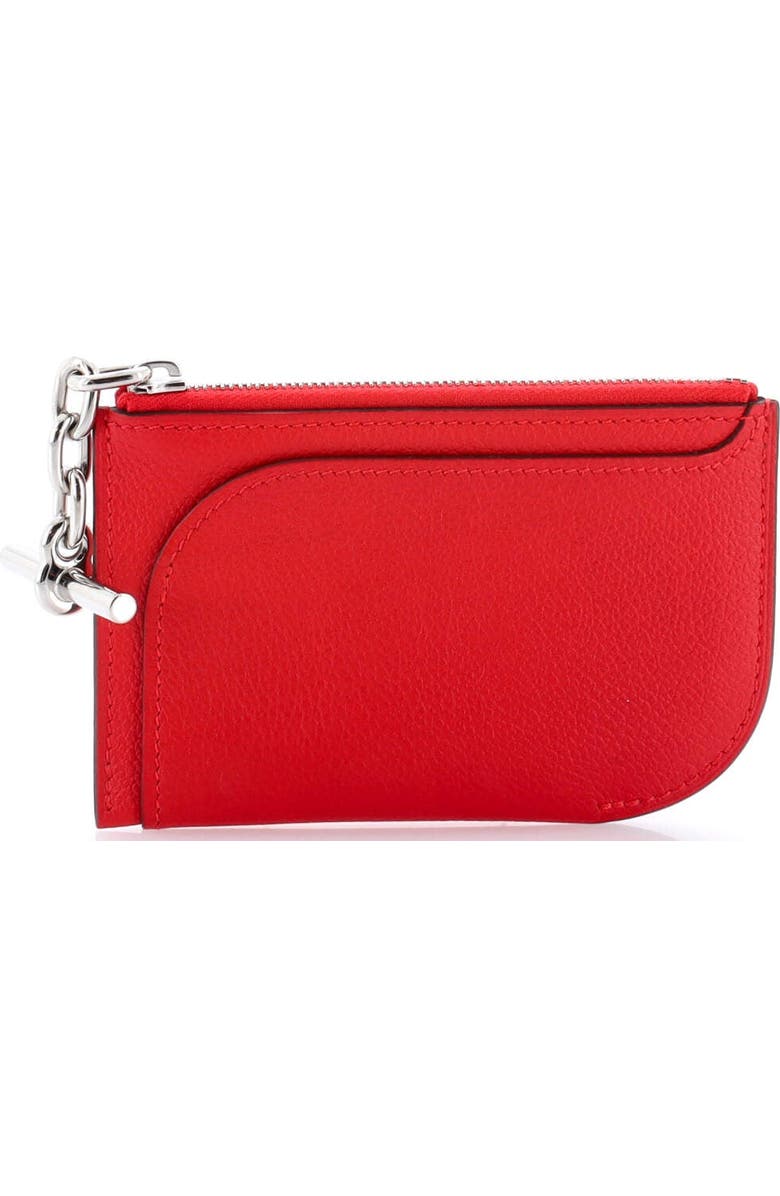 Pre-Owned Hermes Strap Card Holder Evercolor, Main, color, Rouge De Coeur