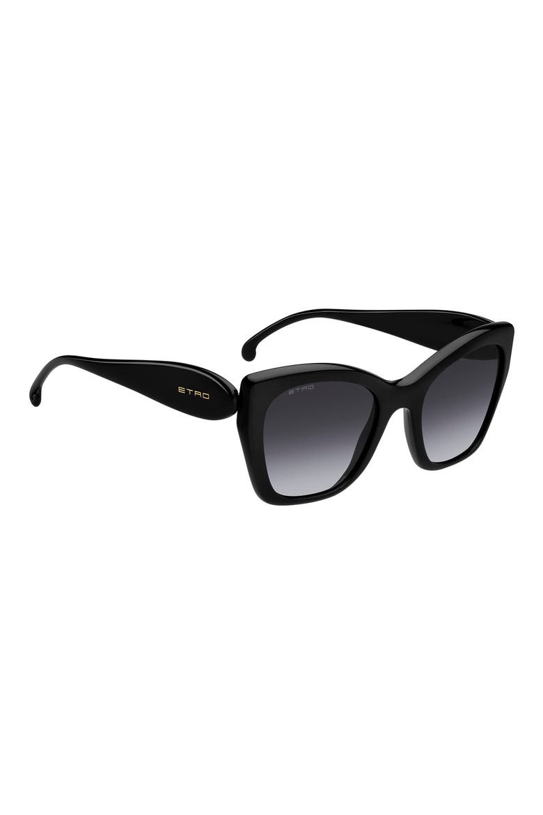 54mm Gradient Cat Eye Sunglasses, Alternate, color, BLACK/ DARK GREY SF