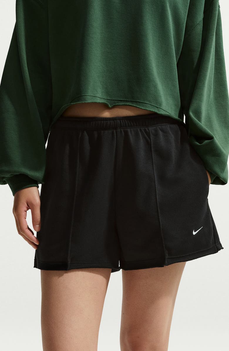 Nike Offline Chill Cotton Blend French Terry Shorts, Alternate, color, Black/ Black/ Sail