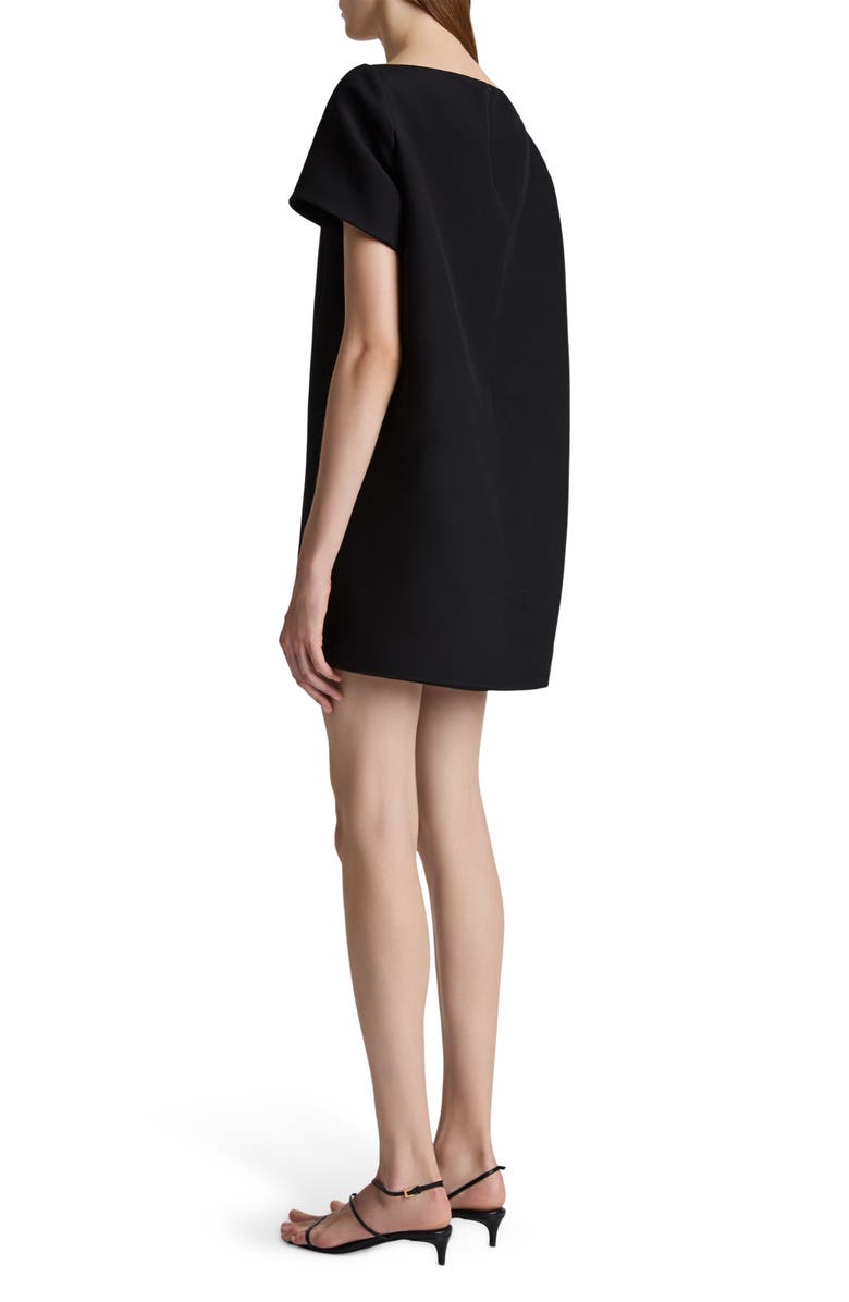Khaite Benji Square Neck Shift Dress, Alternate, color, Black
