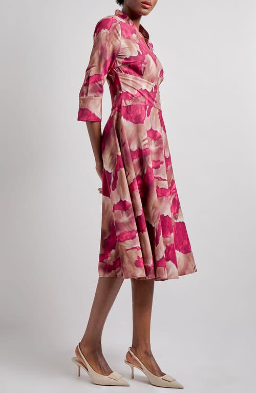 Misook Watercolor Dress In Pink
