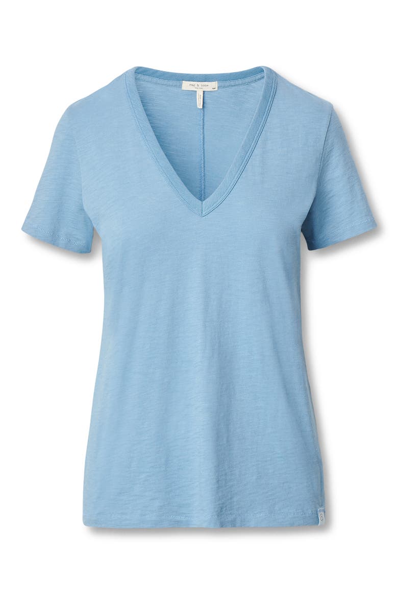 The Slub V-Neck T-Shirt, Alternate, color, FOG BLUE