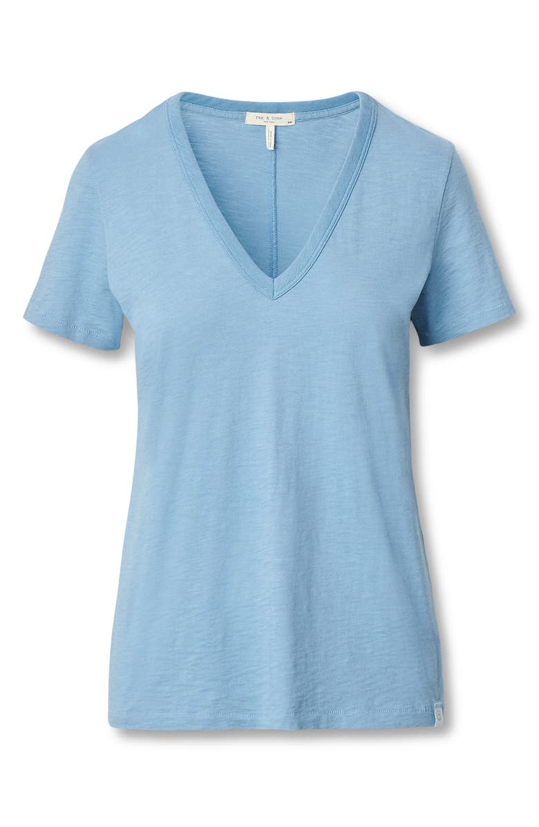 rag & bone The Slub V-Neck T-Shirt, Alternate, color, Fog Blue