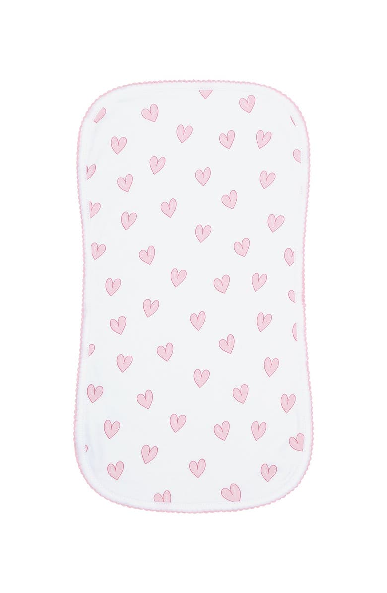 Nellapima Baby Girl Cotton Burp Cloth, Alternate, color, Pink Heart