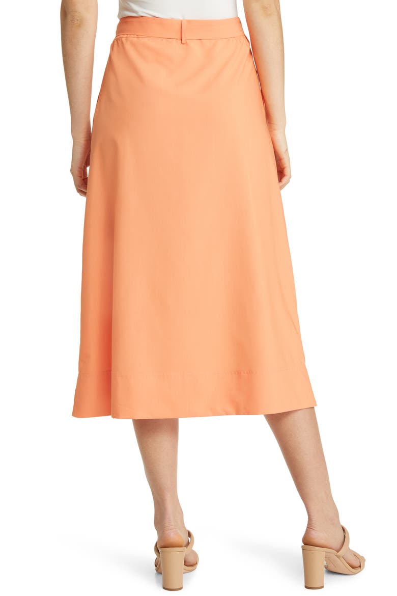 Belted Patch Pocket A-Line Midi Skirt, Alternate, color, CITRUS BLOSSOM