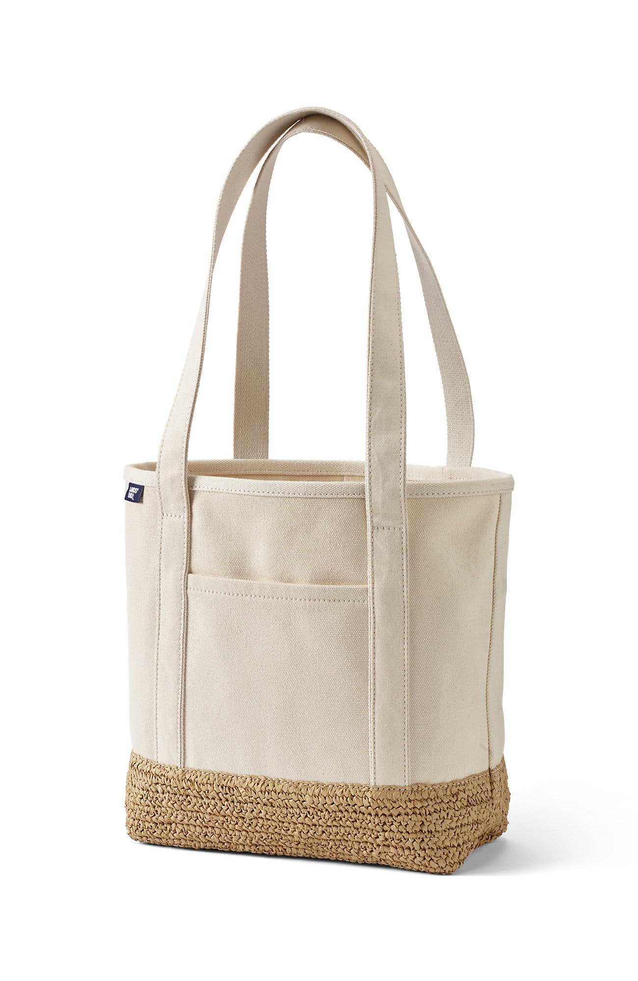 Lands' End Medium Print 5 Pocket Open Top Canvas Tote Bag, Main, color, 