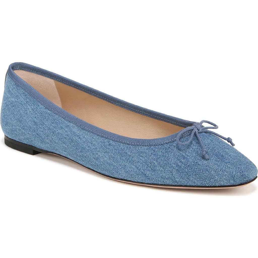 Veronica Beard Catherine Denim Bow Ballerina Flats