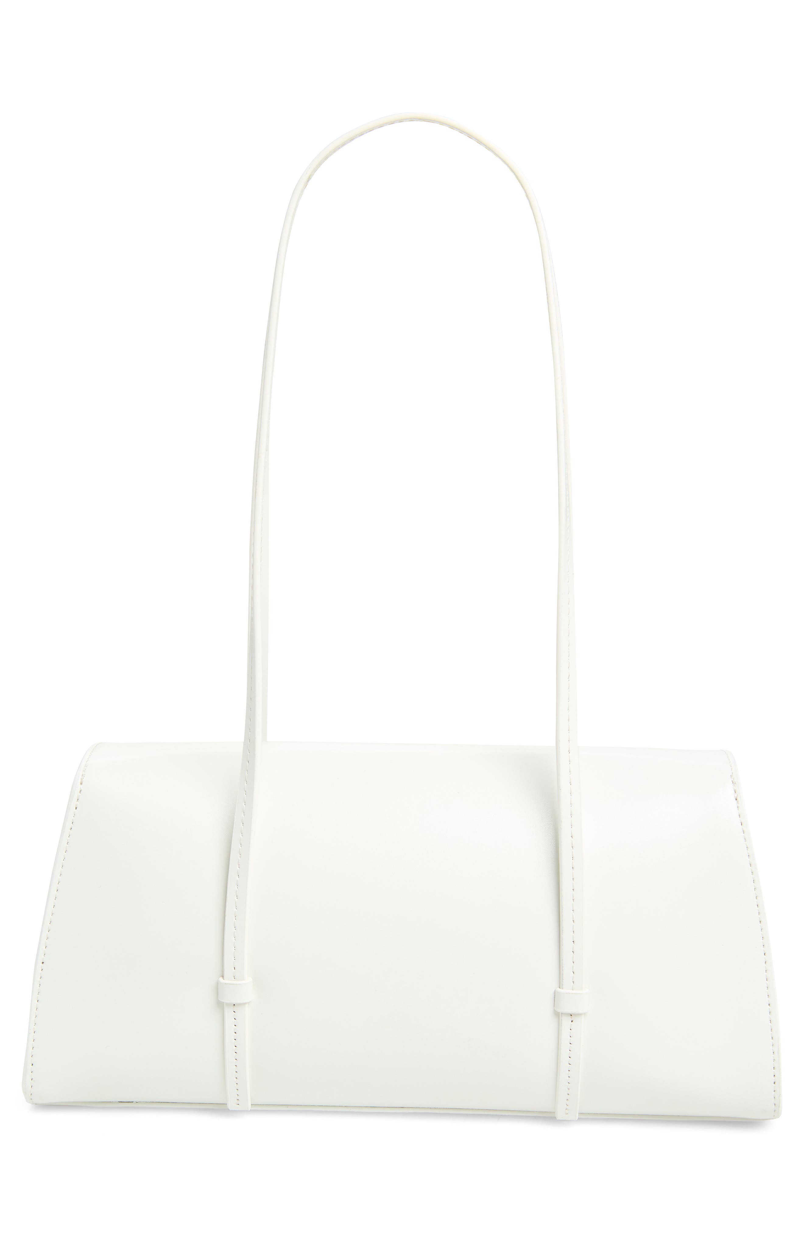 Reformation Elena Leather Shoulder Bag, Alternate, color, White Leather