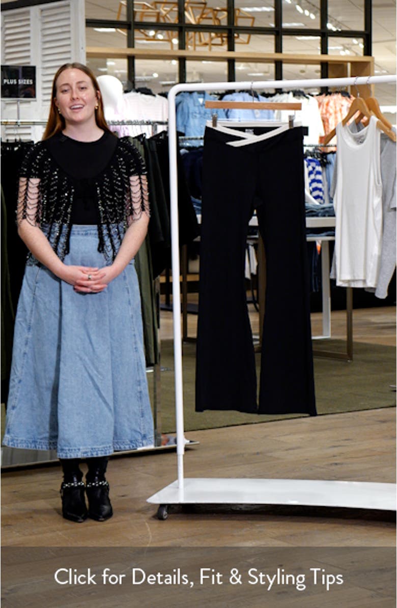 Contrast Crossover Flare Leggings, sales video thumbnail