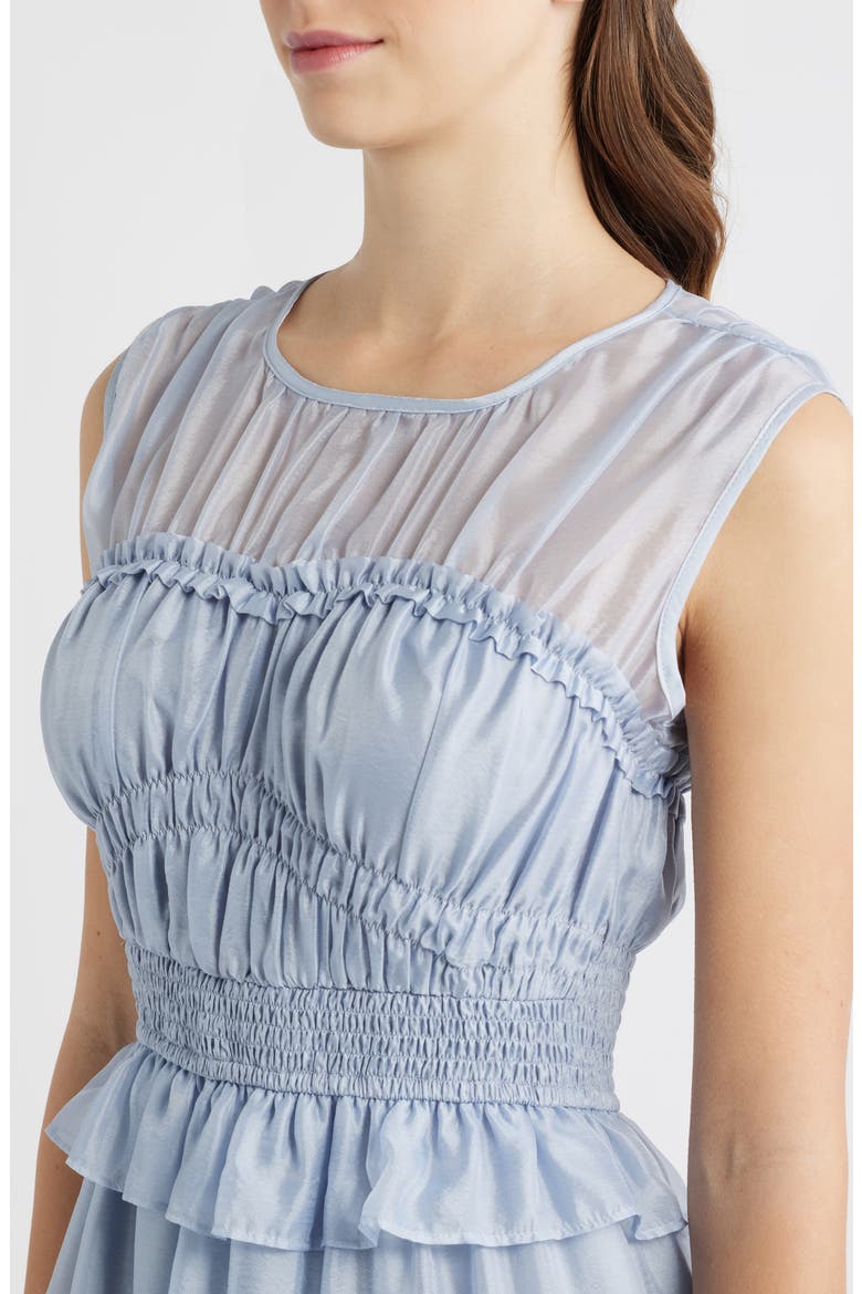 saskia sheer yoke midi dress French Connection Saskia Sheer Yoke Midi Dress - Cashmere Blue