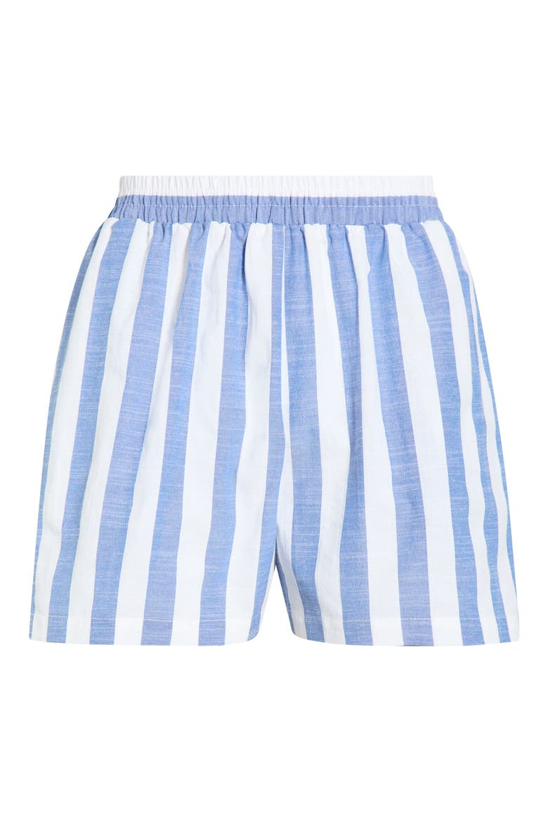 Fays Stripe Tayler Smocked Shorts, Alternate, color, BLUE WHITE