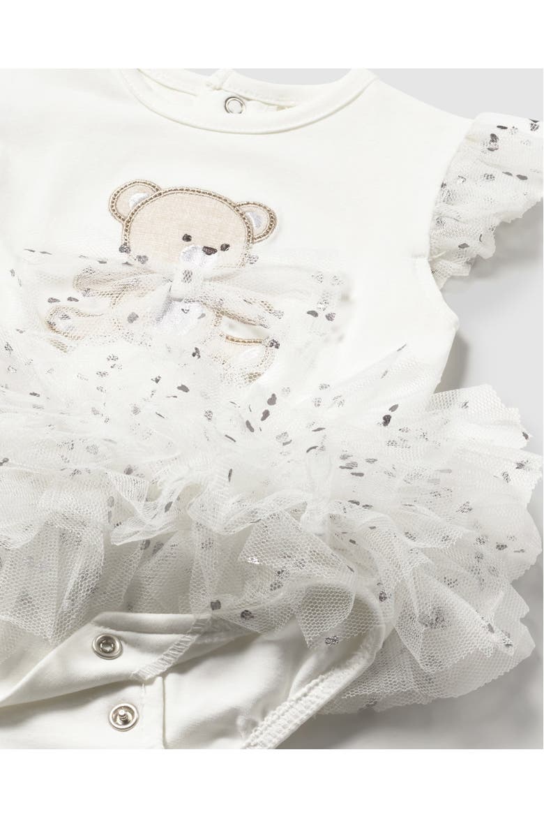 Ruffled Romper with Tulle Skirt and Headband, Alternate, color, White