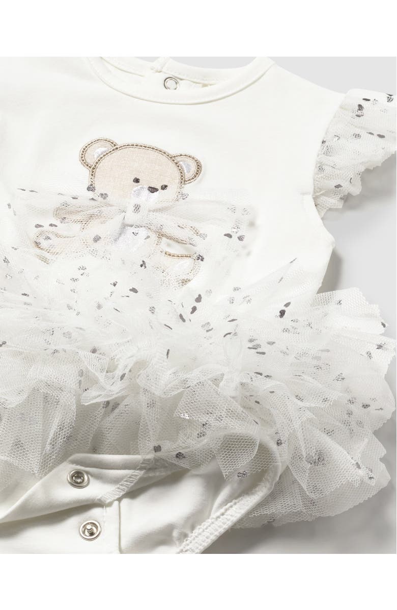 Mayoral Ruffled Romper with Tulle Skirt and Headband, Alternate, color, White