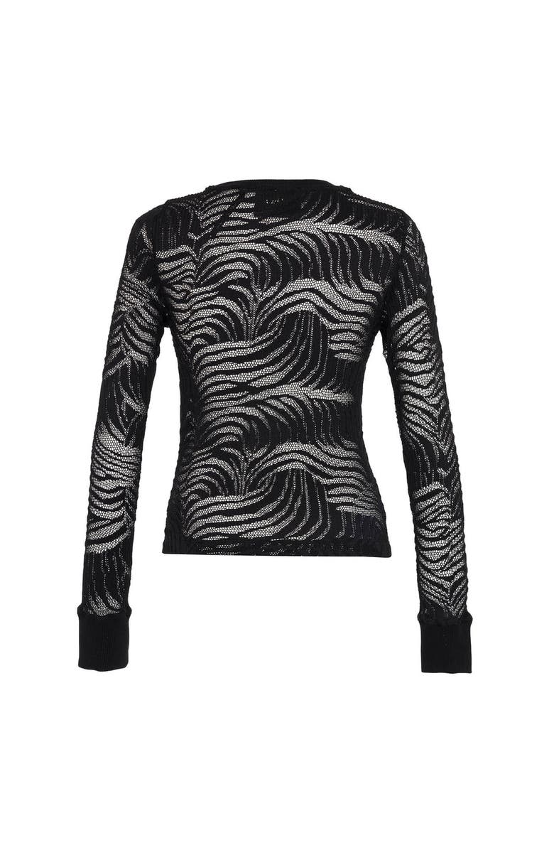 THEO The Label Artemis Fern Lace Long-Sleeve Top, Alternate, color, Black