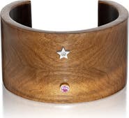 Anna Maccieri Rossi Ora Wood Sunrise Cuff with Pink Sapphire and Diamond