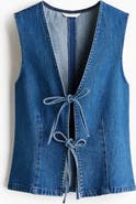 H&M Tie-front Denim Waistcoat