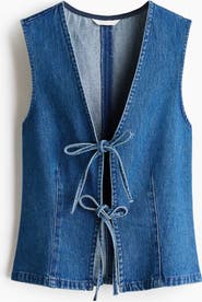 H&M Tie-front Denim Waistcoat