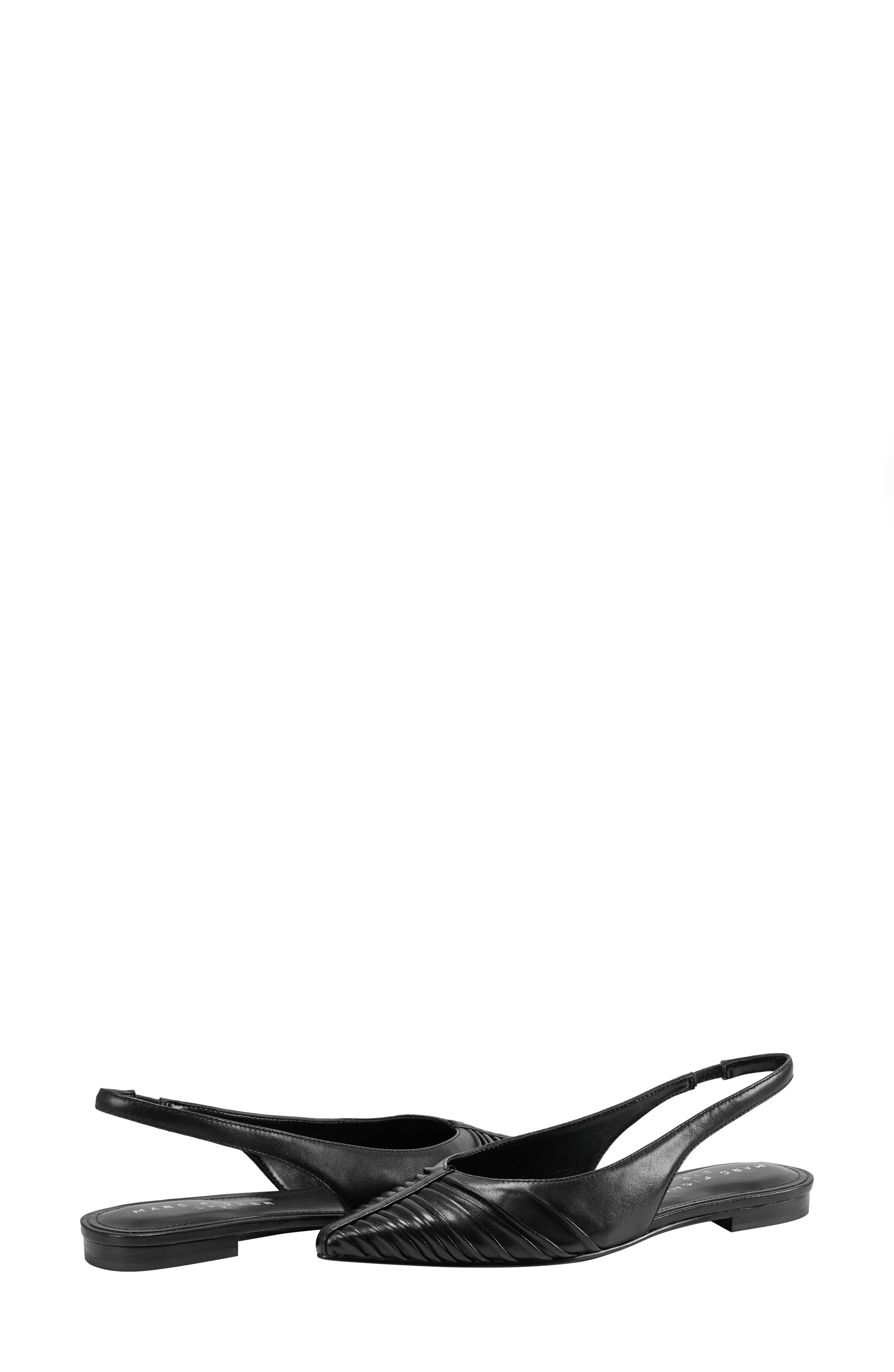 Marc Fisher LTD Dalatee Slingback Pointed Toe Flat, Alternate, color, Black