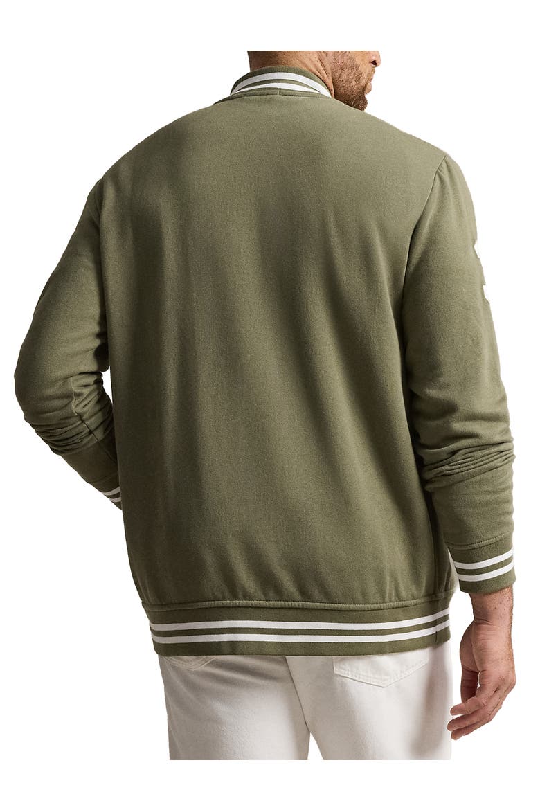 Big & Tall Big Pony Fleece Baseball Jacket, Alternate, color, CRUISE OLIVE