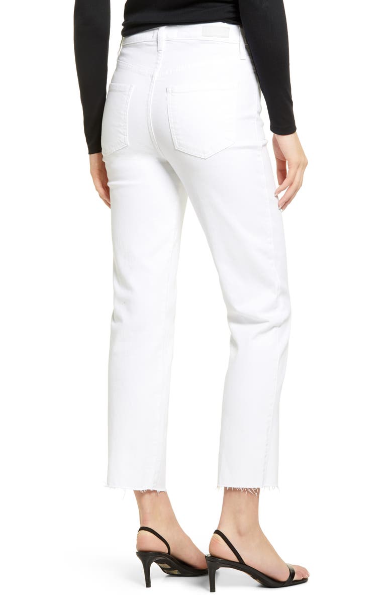 LE JEAN Sabine High Waist Raw Hem Straight Leg Jeans, Alternate, color, 