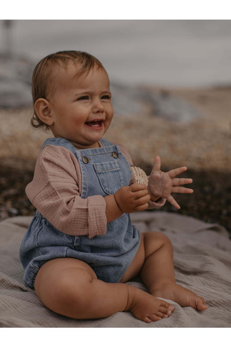 The Stone Romper, Alternate, color, light denim