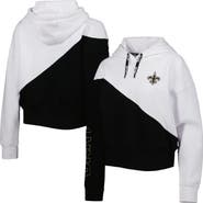 DKNY SPORT Women's DKNY Sport White/Black New Orleans Saints Bobbi Color Blocked Pullover Hoodie