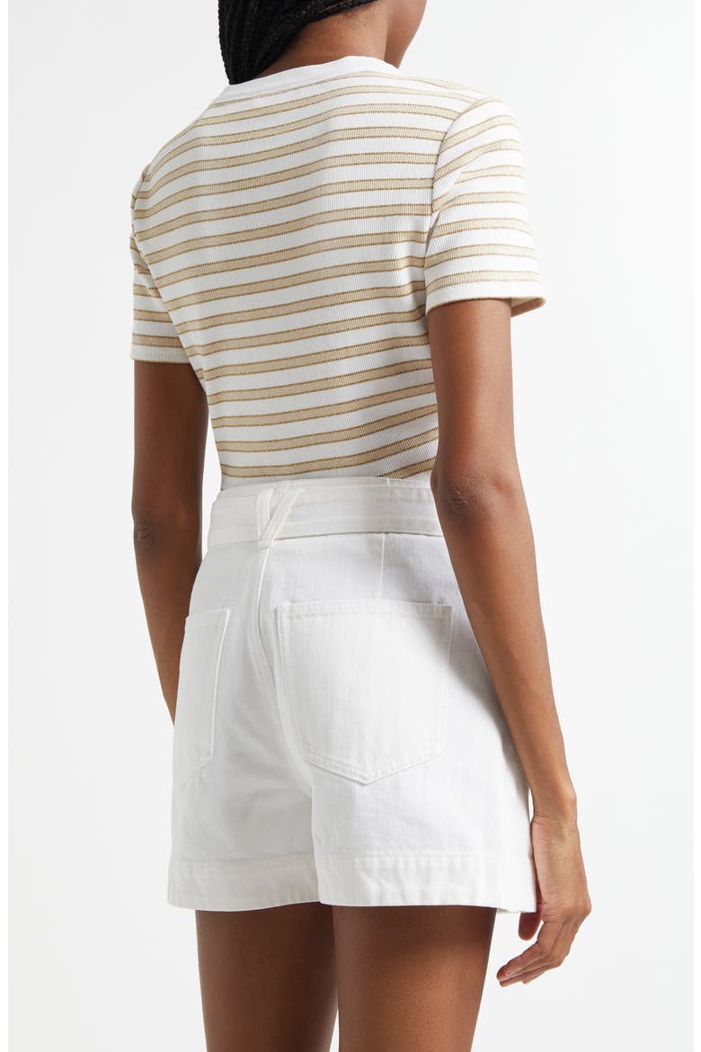 Dekalb Stripe Stretch Cotton Henley Top, Alternate, color, KHAKI WHITE