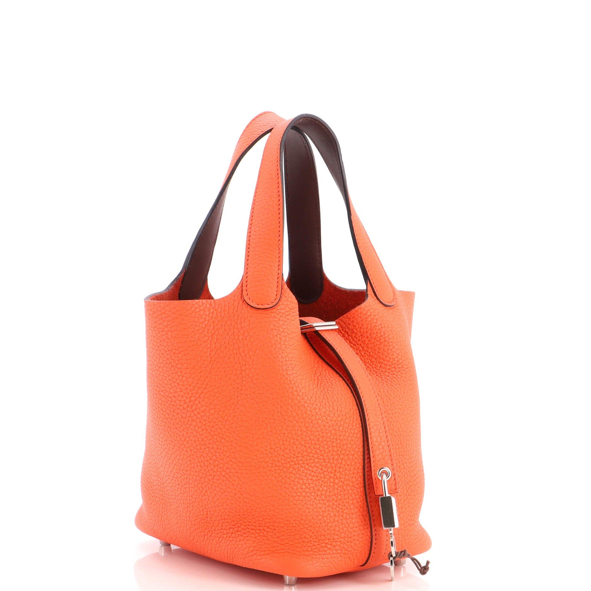 Eclat Picotin Lock Bag Clemence PM, Alternate, color, Orange