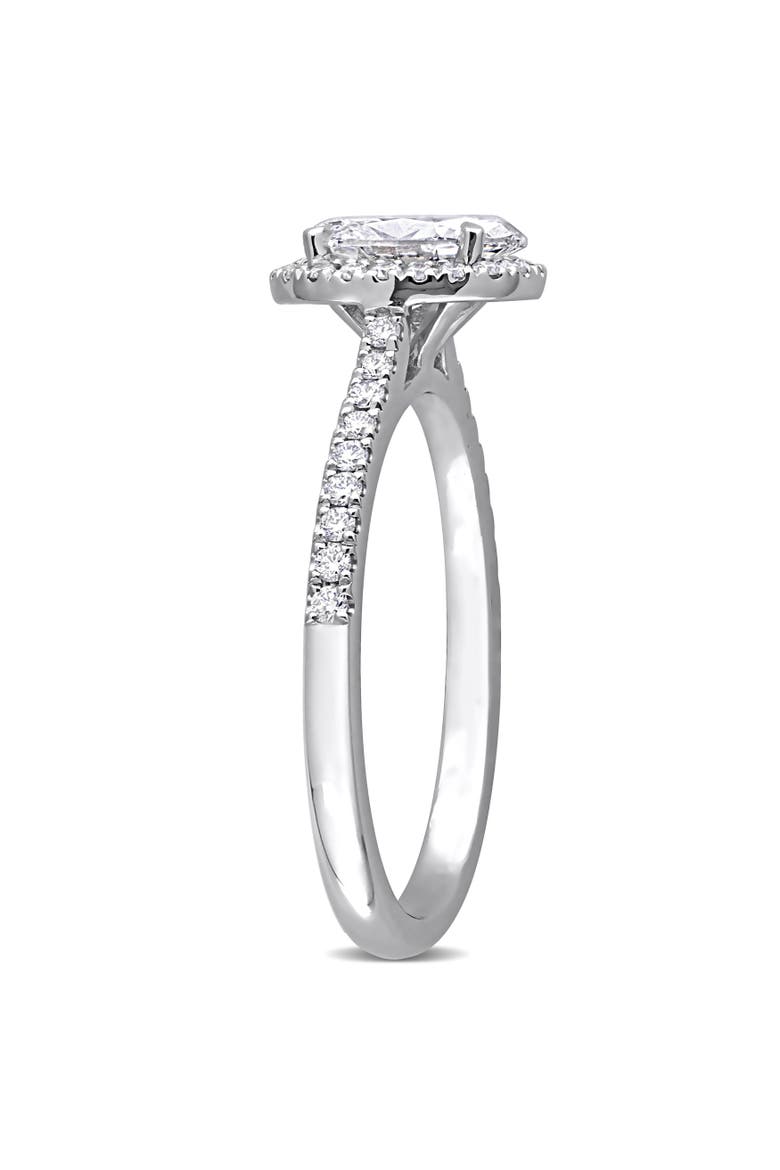1 CTW Lab-Grown Diamond Oval Halo Ring 14k, Alternate, color, White Gold