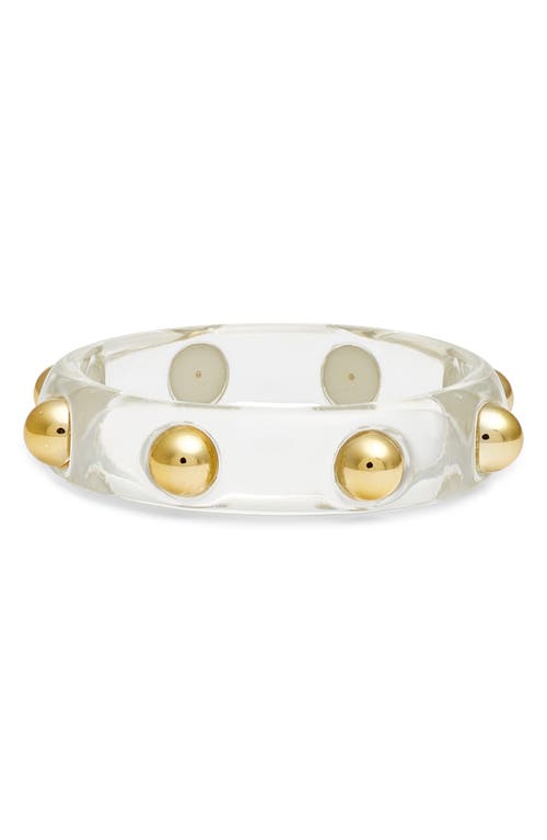Nordstrom Studded Resin Bangle In Clear- Gold
