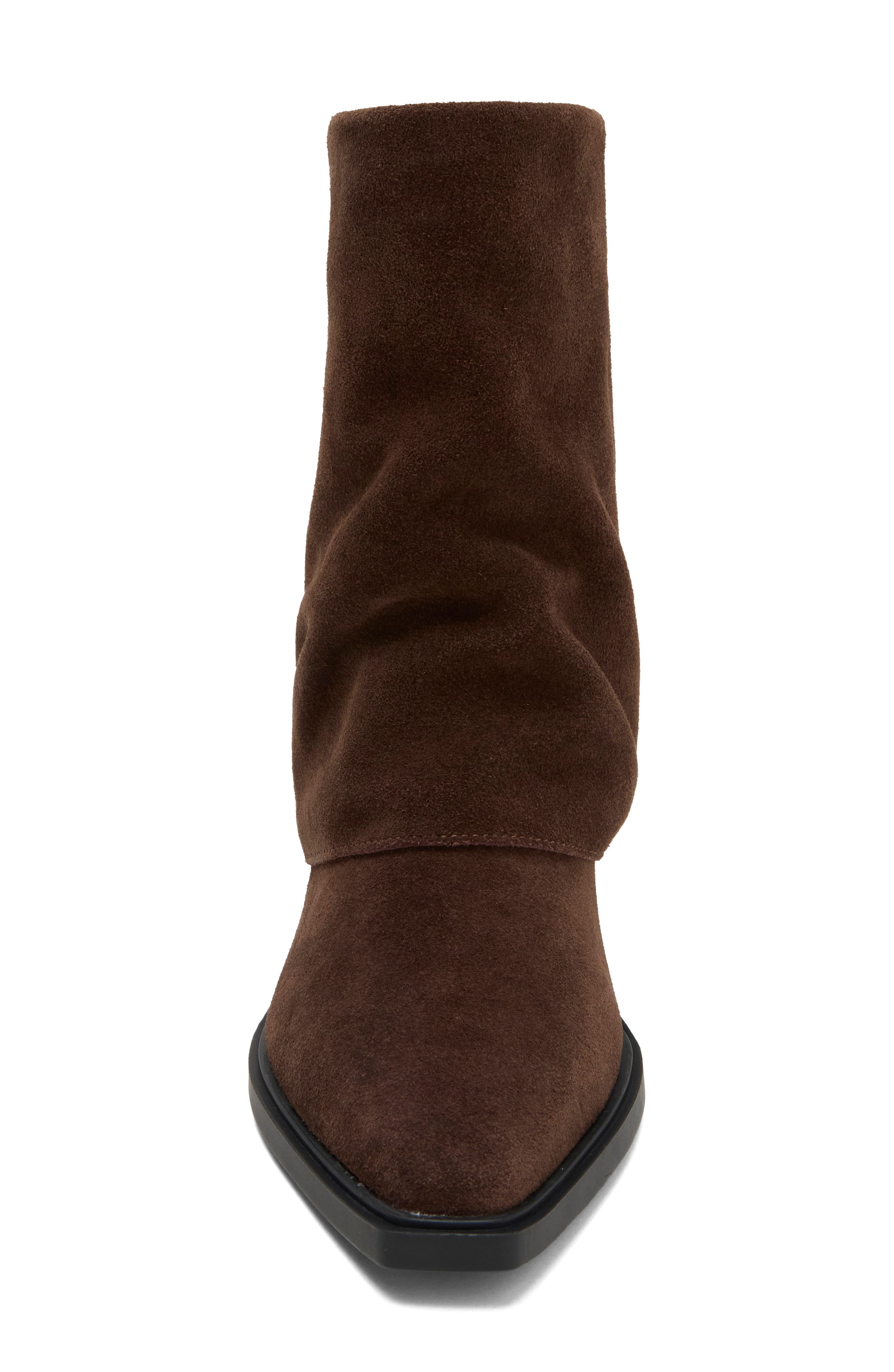 Veina Leather Bootie, Alternate, color, BROWN SUEDE
