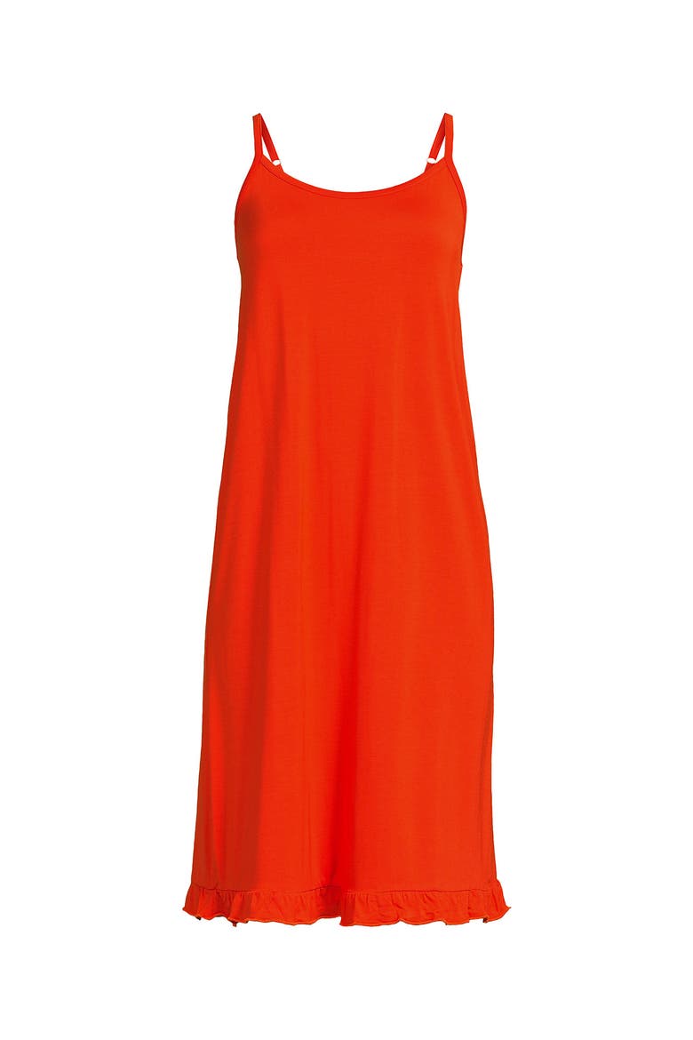 Cooling Knee Length Slip Nightgown, Alternate, color, Vivid Tangerine