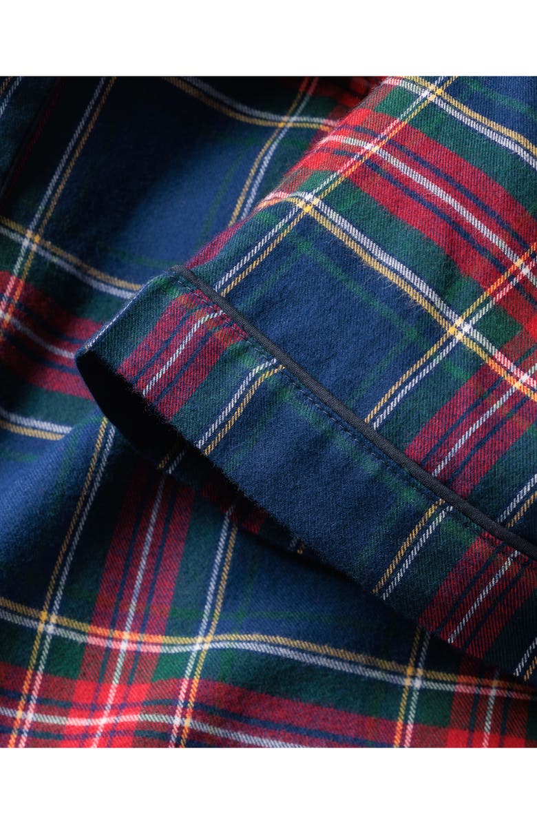 Petite Plume Windsor Tartan Cotton Short Pajamas, Alternate, color, Navy
