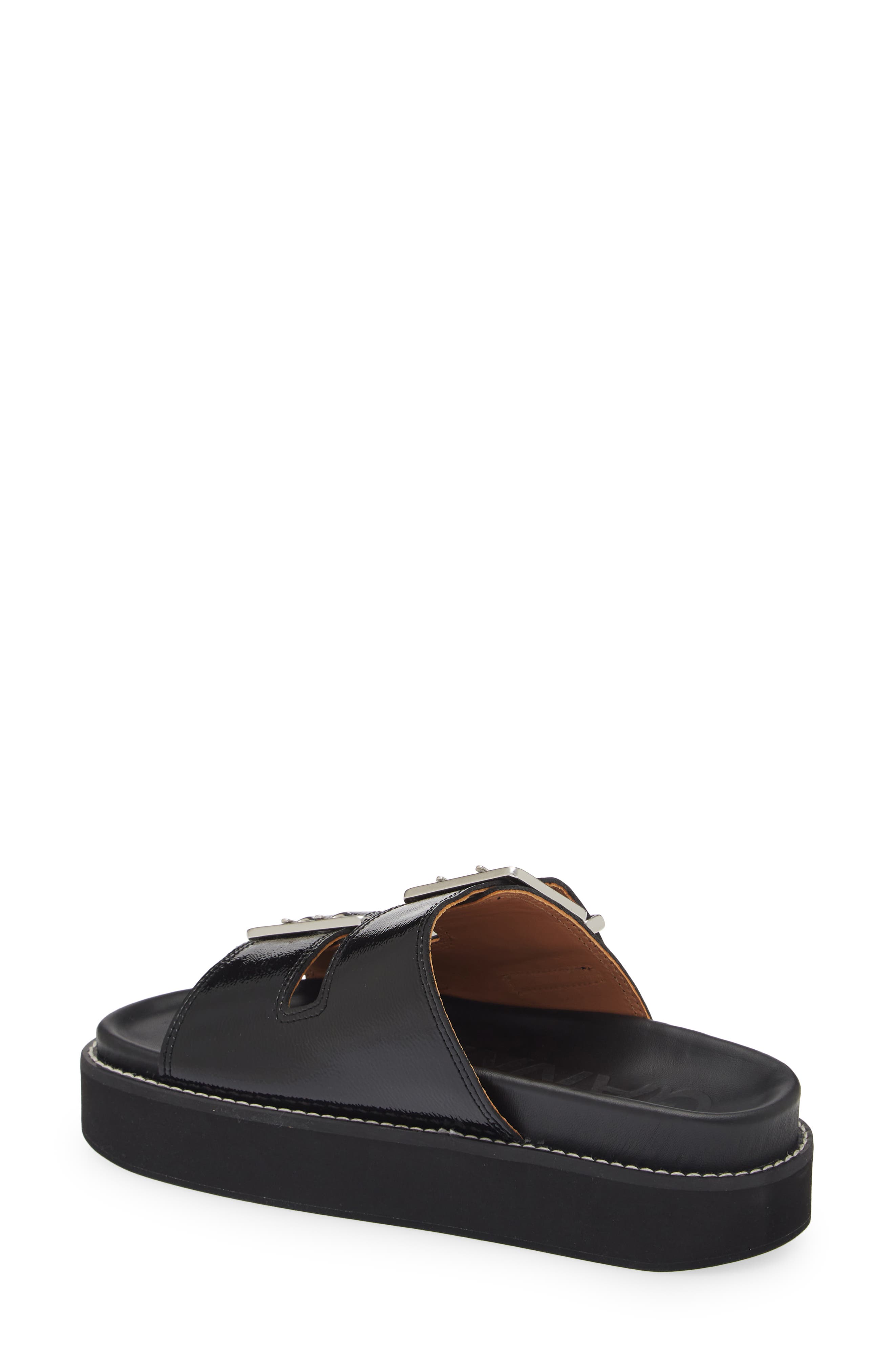 Ganni Egret Buckle Platform Sandal, Alternate, color, 