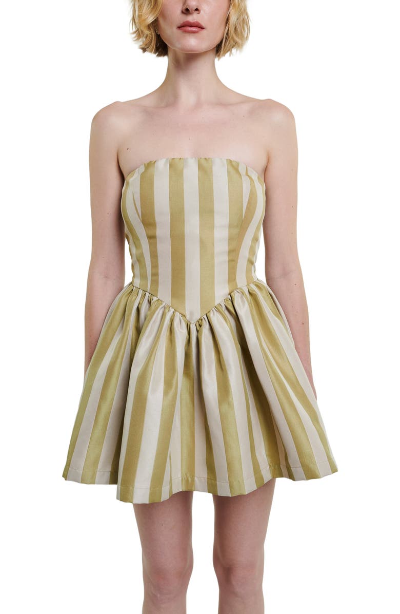 Madeline Marie Roxanne Mini Dress, Alternate, color, Sage Stripe