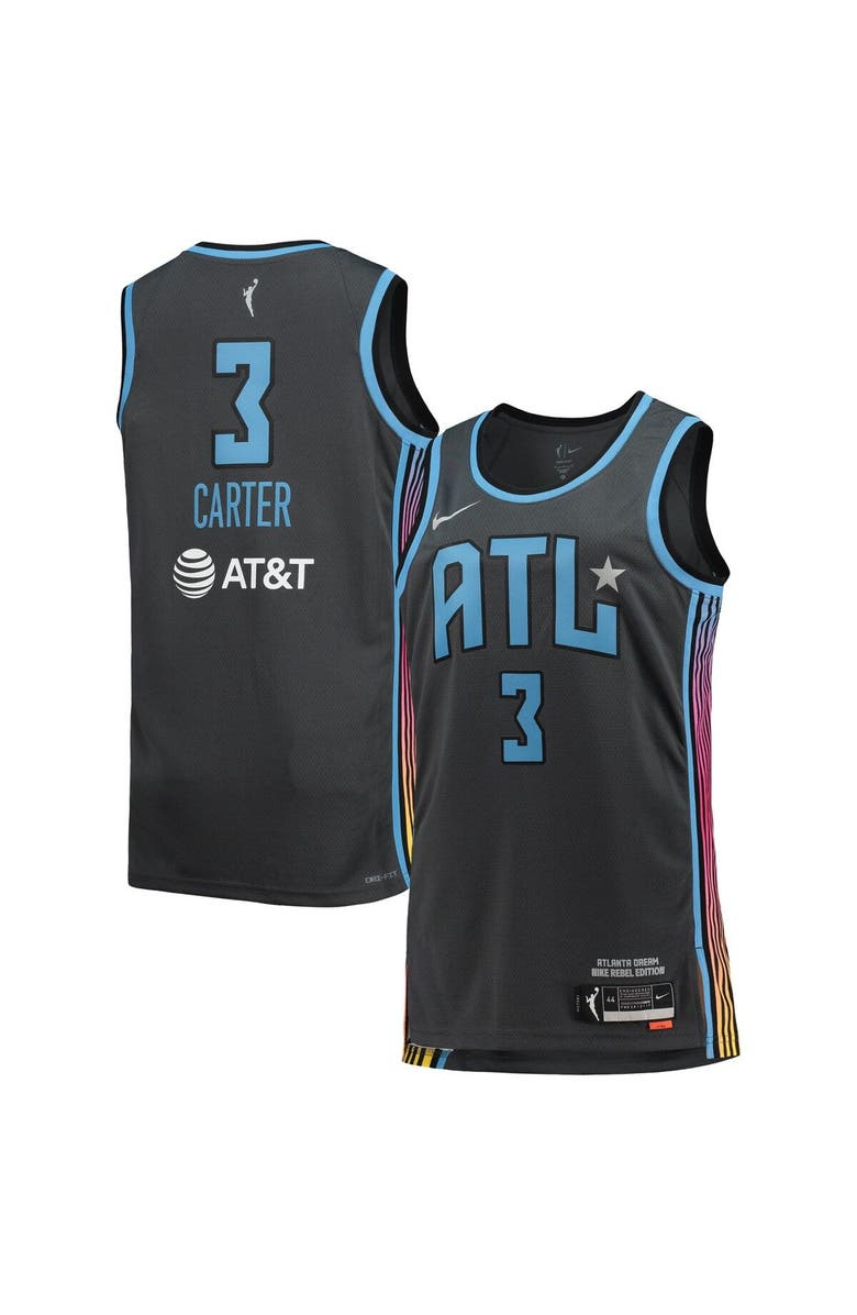 Nike Women's Nike Chennedy Carter Black Atlanta Dream 2021 Rebel Edition Victory Player Jersey, Main, color, 