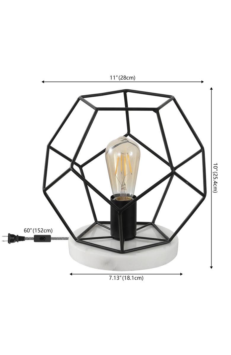 JONATHAN Y James MidCentury Glam Metal Geometric LED Table Lamp, Alternate, color, Midnight Black