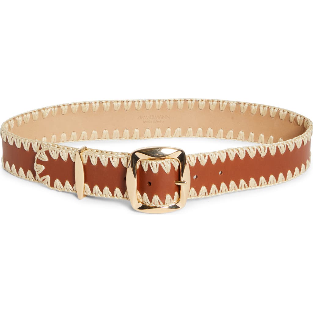 Zimmermann Kaia Leather Belt In Brown