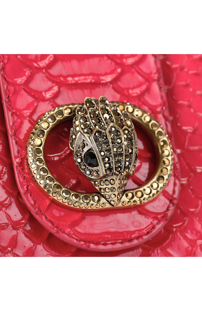 Kurt Geiger London Small Chelsea Snakeskin Embossed Hobo Bag, Alternate, color, Dark Red