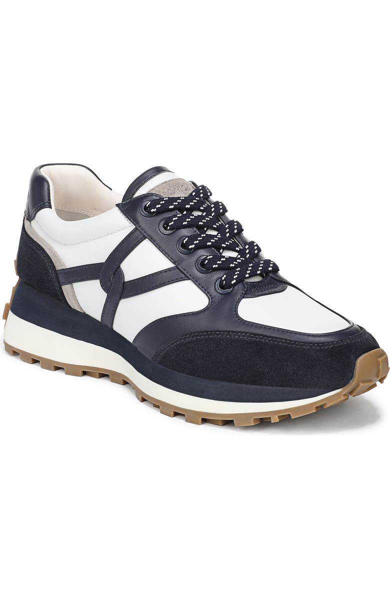 Veronica Beard Valentina Wedge Sneaker, Main, color, Navy Multi