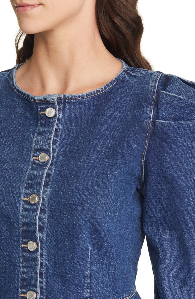 LE JEAN Luella Peplum Denim Jacket, Alternate, color,