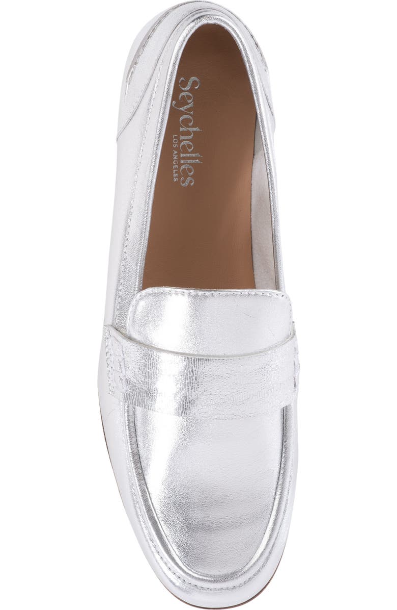 Seychelles Sooner or Later Loafer, Alternate, color, Silver Leather