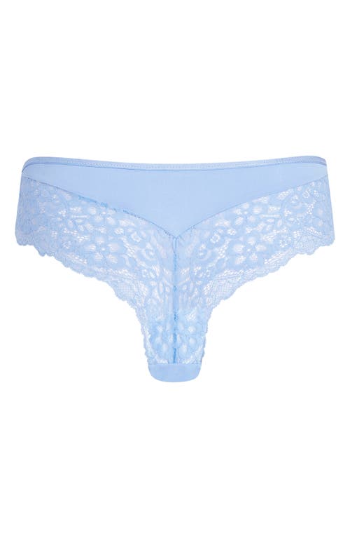 Hunkemoller Hunkemöller Marine Lace & Mesh Brazilian Panties In Bel Air Blue
