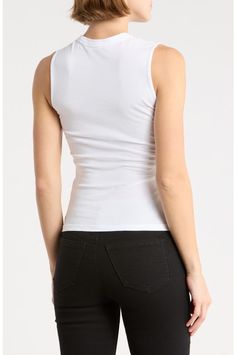 Mica Faux Wrap Jersey Tank, Alternate, color, WHITE