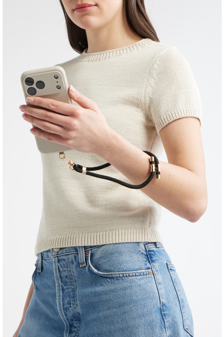Paracord Phone Strap, Alternate, color, BLACK- GOLD