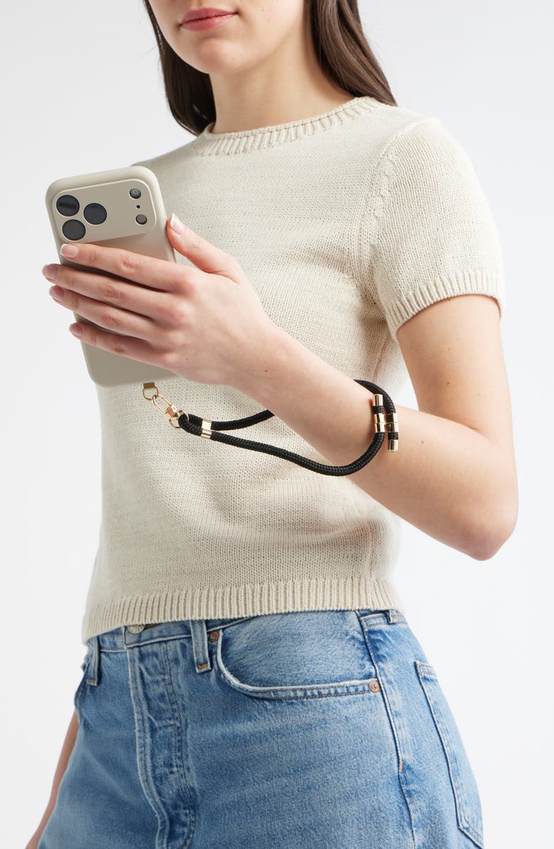 Chelsea28 Paracord Phone Strap, Alternate, color, Black- Gold