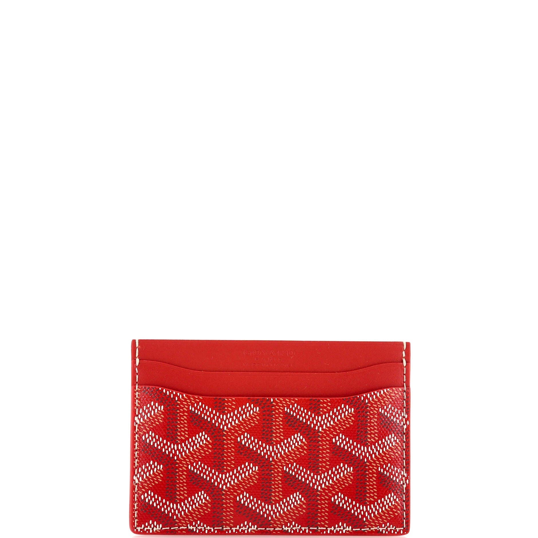 Pre-Owned Goyard Saint Sulpice Card Holder Coated Canvas, Main, color, Red