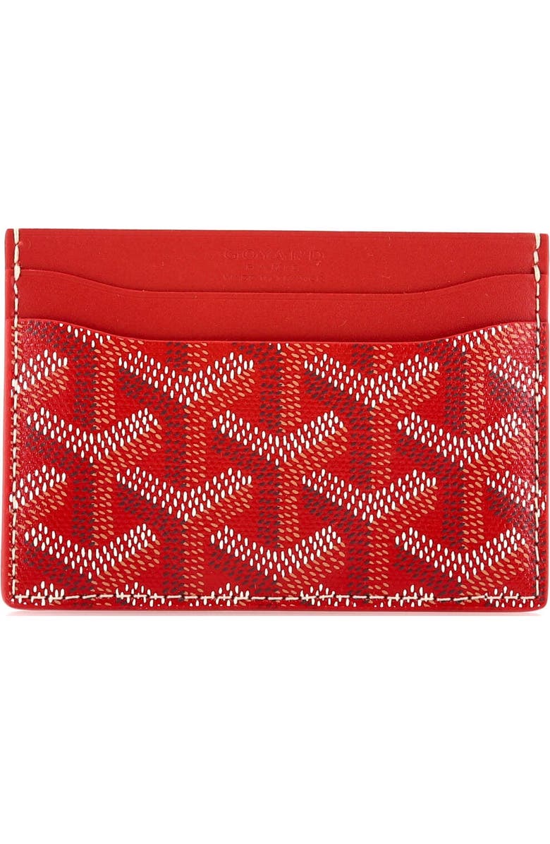 Pre-Owned Goyard Saint Sulpice Card Holder Coated Canvas, Main, color, Red
