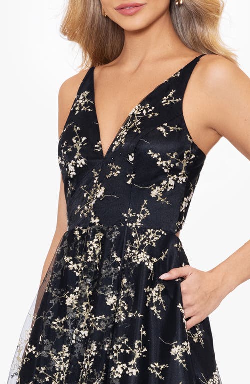 BLONDIE NITES BLONDIE NITES FLORAL EMBROIDERY A-LINE DRESS